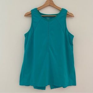Athleta Women’s Tank Top Foothill Exercise Tank Teal Turquoise Split Back Size L